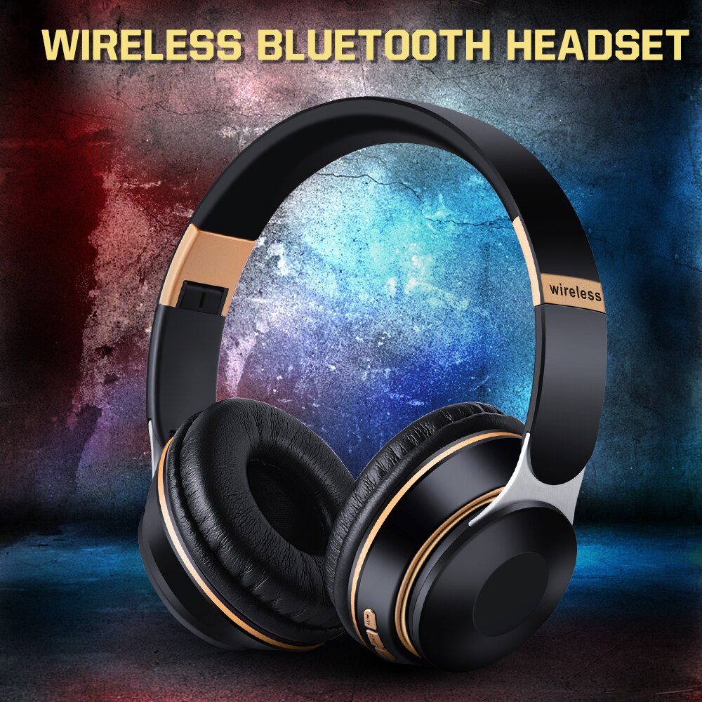 HIKIKO Bluetooth Headphones - Wireless Stereo Bass with Mic, TF Card Support, 40mm Drivers, Active Noise Cancelling