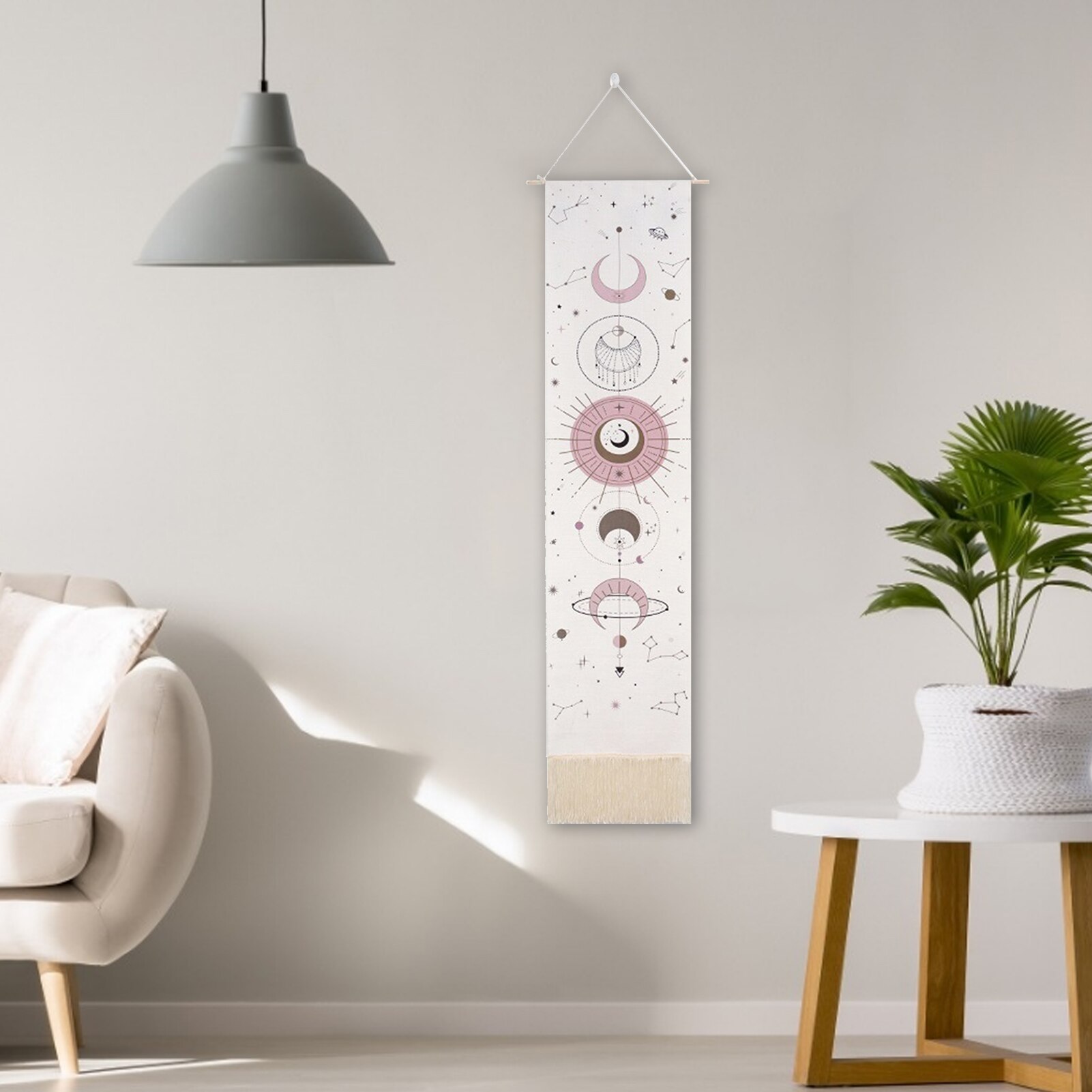 Moon Phase Tapestry Wall Hanging Tapestry Nine Phases The Full Growth Moon Cycle Boho Wall Art Canvas Painting Room Decor