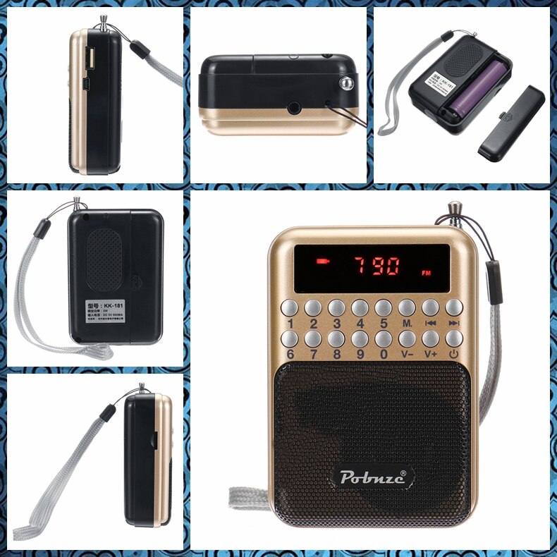 Mini Draagbare Lcd Digitale Fm Radio Music Player Speaker Tf Card Mp3 Speaker Speler Usb