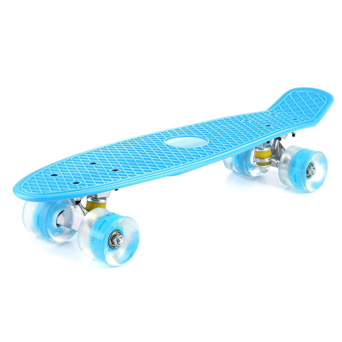 Tabla de Skate de 22 pulgadas con luz intermitente, Mini monopatín de plástico, Longboard de cuatro ruedas, para deportes al aire libre y de calle para niña y niño: Azul