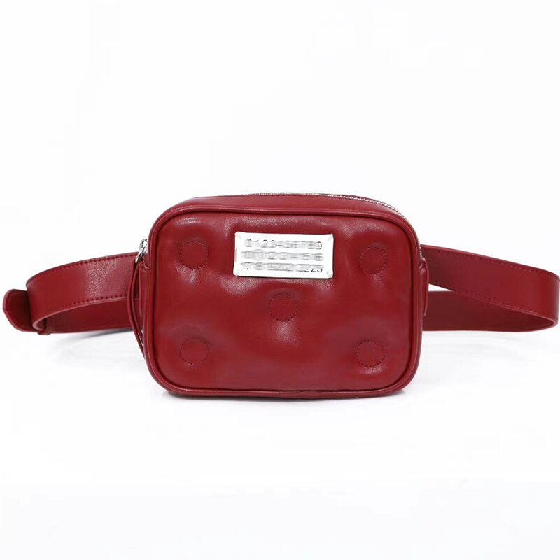 Winter Katoenen Tassen Voor Vrouwen Down Vrouwen Beroemde Schoudertas Cross Body Bags Vrouwelijke Riem Zak Mini Taille zakken Bum Bag: Red