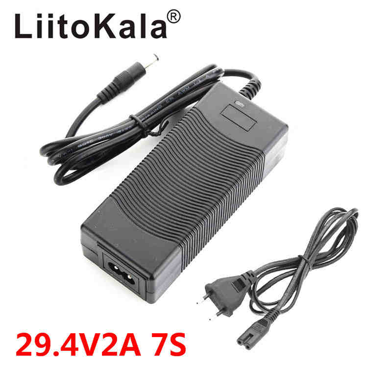 Liitokala 24V 15Ah 10Ah Batterij 21700 5000 Mah 7S 250 W 29.4V Lithium Ion Batterij Voor rolstoel Elektrische Fiets: 29.4V2A Charger