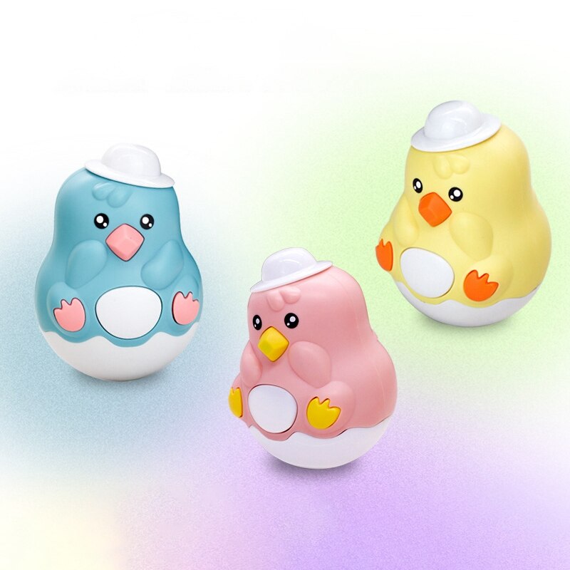 Baby Early Learning Educational Toys Nodding Chick Catch Worm Tumbler Toy Rattle Bell Toy for Children