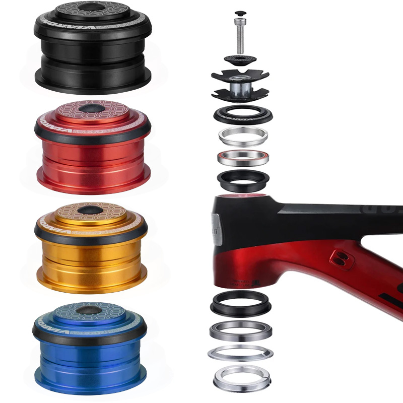 MTB Bicycle Headset 28.6mm Threadless Straight Tube Fork CNC 1-1/8" 34MM Sealed Bearing 44MM Semi-integrated Headset