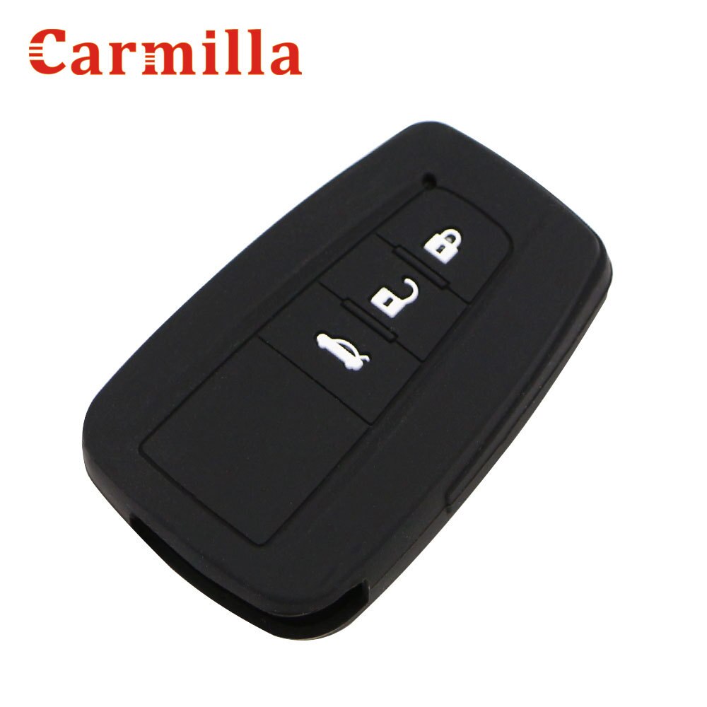 Carmilla Silicone Car Key Fob Cover Case for Toyota CHR C-HR Camry Prius Prado - 2 3 Buttons Remote Keyless