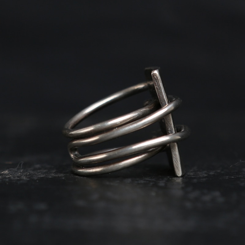 Rostfritt stål viking enkel ring geometri vintage hammare retro punk klassisk ring manlig finger kärlekssmycken för man osr 526