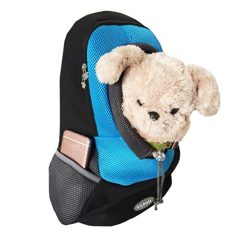 Huisdier Messenger Bag Hond Casual Rugzak Voor Kleine Hond Huisdier Outdoor Tas Puppy Carrying Ademende Dubbele Schouder Rugzak: Blue