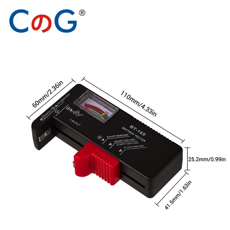 BT-168-Tabla de códigos AA/AAA/C/D/9V/1,5 v, indicador de fuente de alimentación de la batería, probador de voltaje, herramienta de diagnóstico de inspección, universal, 168pro