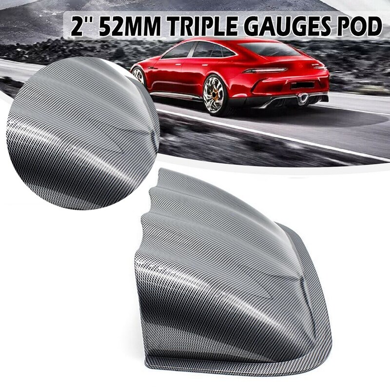 2Inch 52mm Universal Car Dash Gauge Meter Pod 4 Hole Dashboard Mount Holder Carbon Fiber