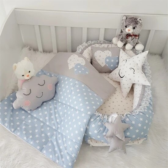 Baby neugeborenen baby bett 100% organische baumwolle tragbare baby nest bett mädchen jungen baumwolle krippe oder baby bett baby kindergarten babynest: 3