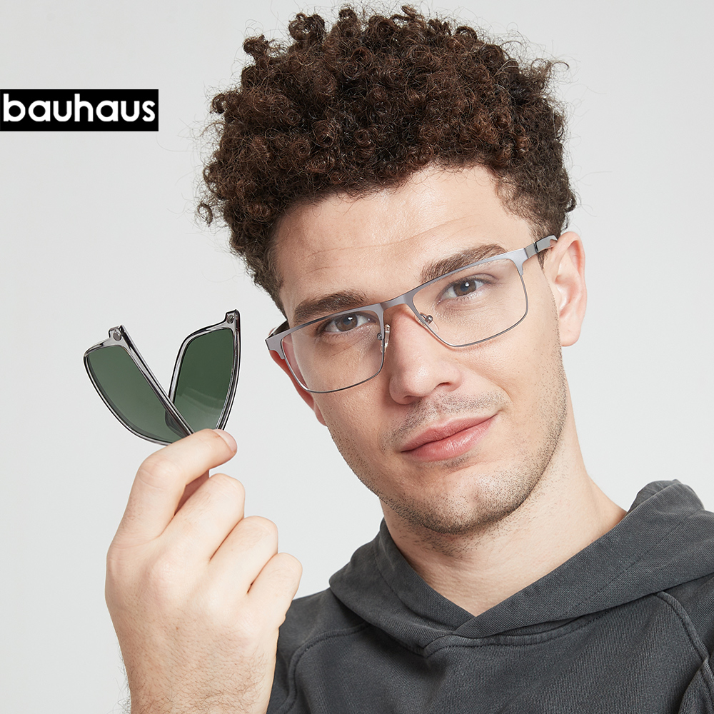X109 2 en 1 aimant polarisé pince lunettes cadre hommes optique myopie pince lunettes pour hommes lunettes cadre