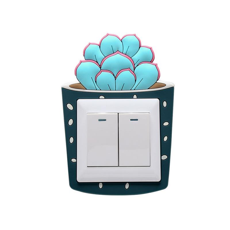 Luminous Snow Lotus Light Switch Sticker Removable 3D Self-Adhesive Surround Cover Glitter Wall Decor For Home Decoration: Snow Lotus