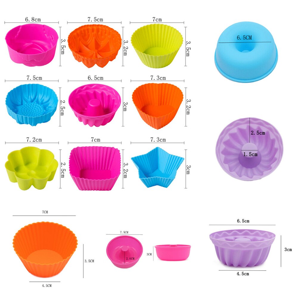 Silicone Cupcake Mold Heart Shape Cake Muffin Bakvorm Anti-aanbak Herbruikbare Siliconen Mallen Diy Homemake Muffin Jelly Mallen