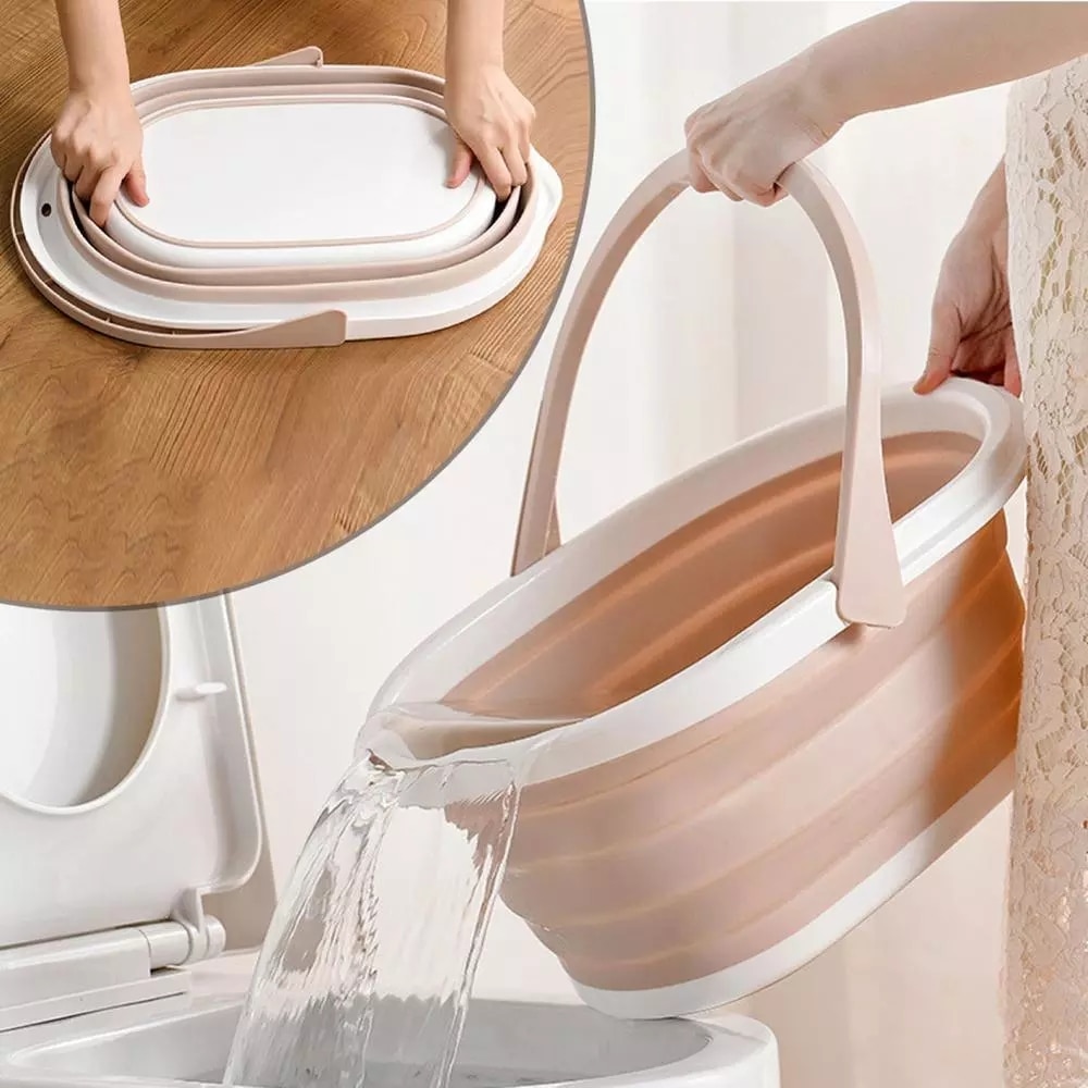 Cubo plegable de silicona para lavado de suelos, cubo para fregona, limpieza de baño, cocina, Camping, cubeta para lavar autos Pliable