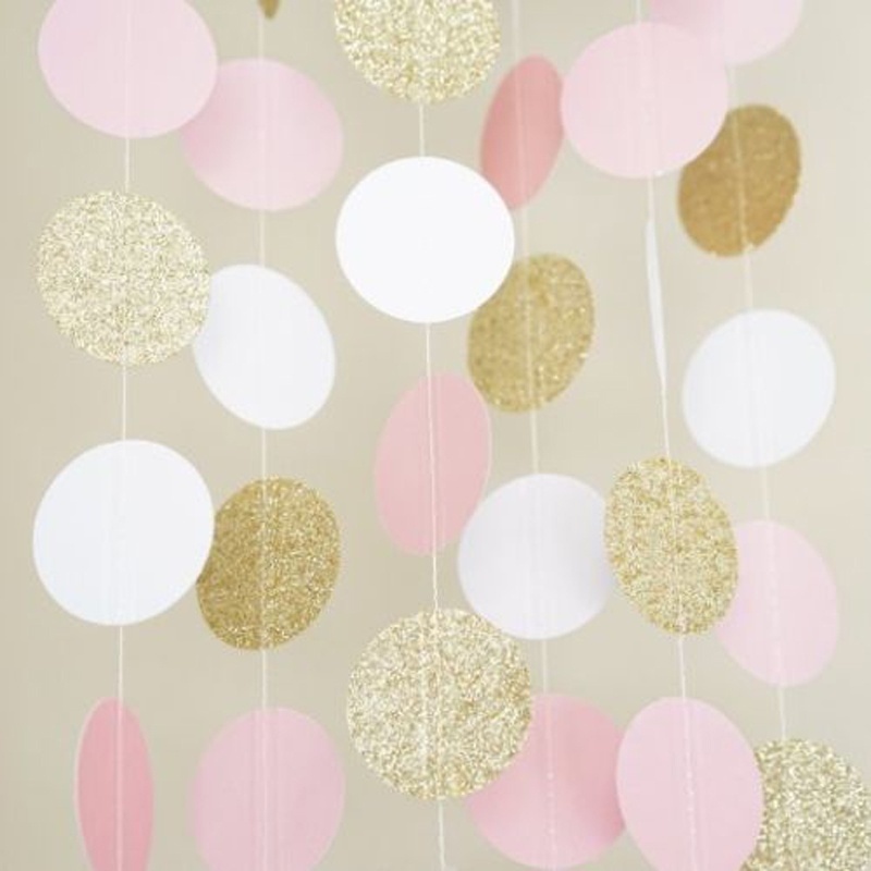 1 Set Party Decor Glitter Dot Paper Hanging Decorations Party Streamers
