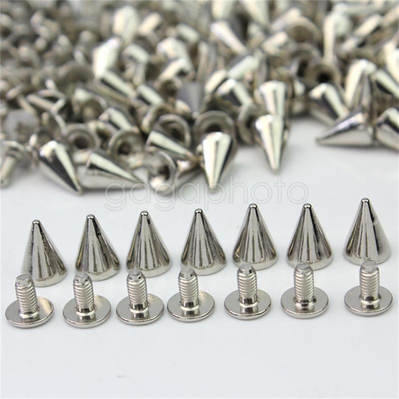 100x10mm argent taches cône vis métal goujons maroquinerie sacs Bracelet vêtements clou Rivet balle pointes
