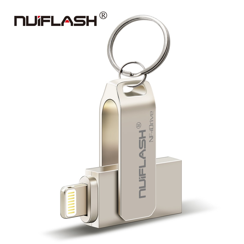 Metalen Usb Flash Drive 128Gb Otg Pen Drive 32Gb 64Gb Usb 2.0 Flash Disk Voor Iphone X/8 Plus/8/7 Plus Usb Memory Stick