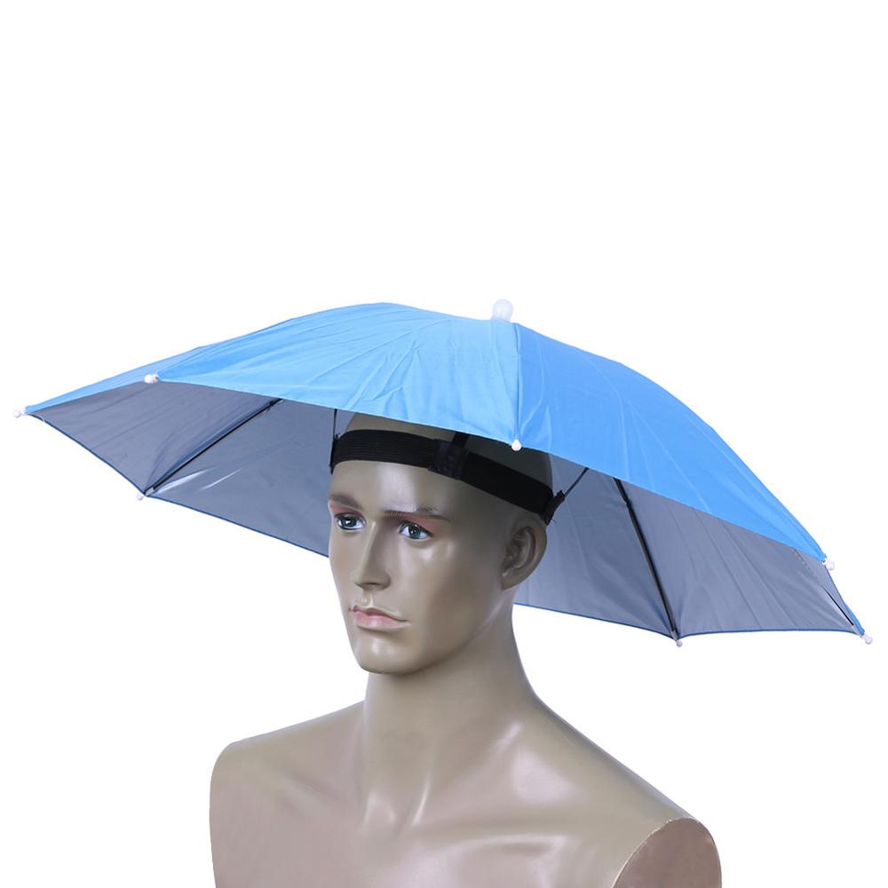 12 arten Angeln Regenschirm Hut Kappe Anti-Regen Headwear Freisprecheinrichtung Kopf Regenschirm Anti-Sonne Hut Erwachsene Liefert Cappello impermeabile: I  65cm