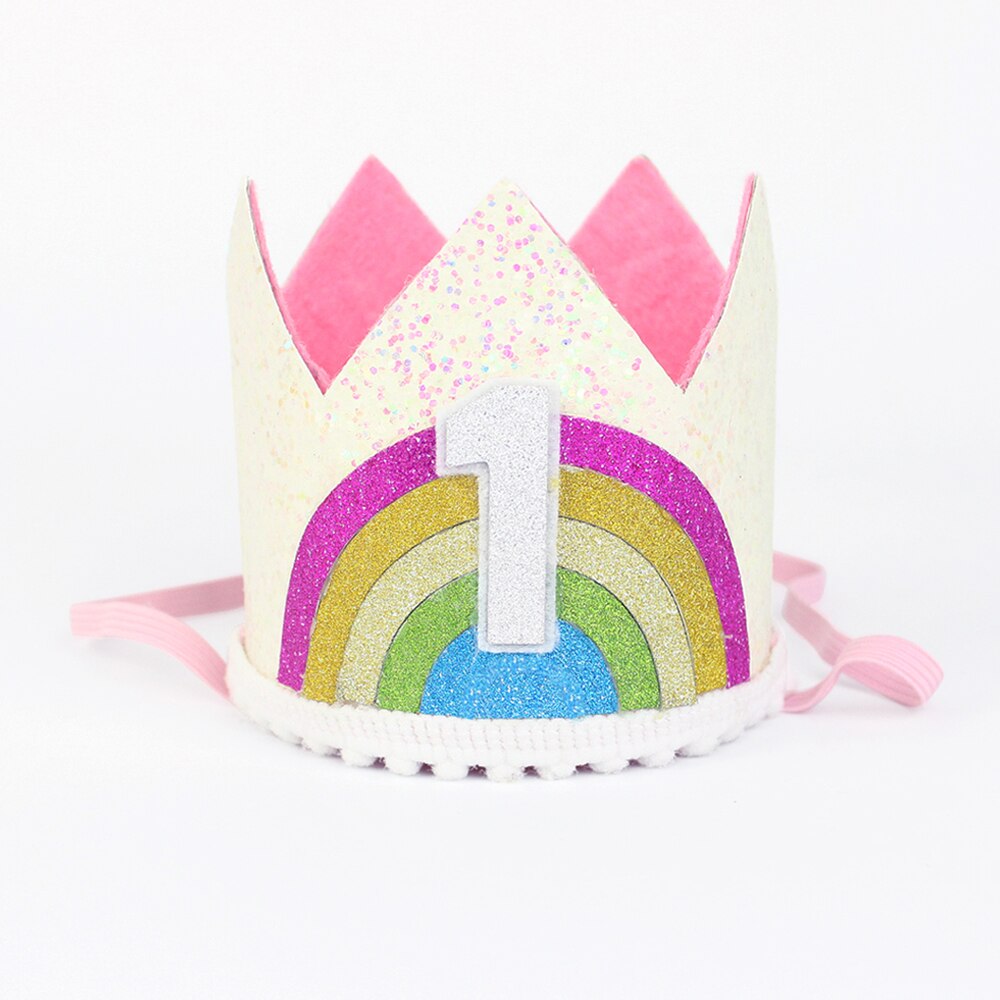 Regenboog Verjaardag Kroon 1st Verjaardag Hoed Eerste Verjaardag Prinses Kroon Een Jaar Oude Glitter Hoed