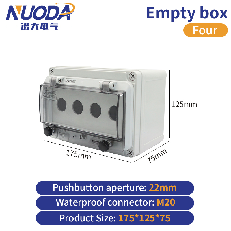 Emergency Stop Control Box Outdoor Button Switch Box With Protective Cover Waterproof Urgent Stop Button Control Box IP67: Ivory