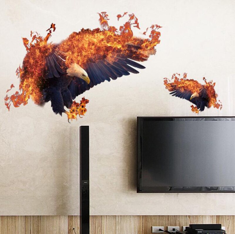 Flame Eagle wall sticker home decor living room diy art decal removable wall stickers