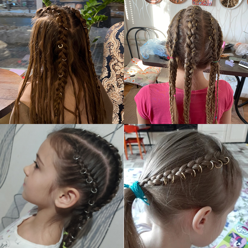 Anneaux de cheveux Dreadlocks 10-16mm, 10 à 50 pièces, accessoires Clips pour femmes, filles et enfants, perles de cheveux, tresses circulaires, style couleur or argent