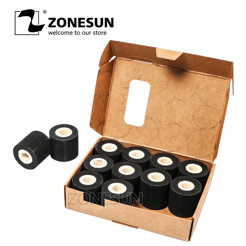 ZONESUN 36*32mm (10 teile/los) 100% schwamm tinte Rolle feste codierung maschine rollen leere heiße codierung tinte rolle farbe Tinte rolle