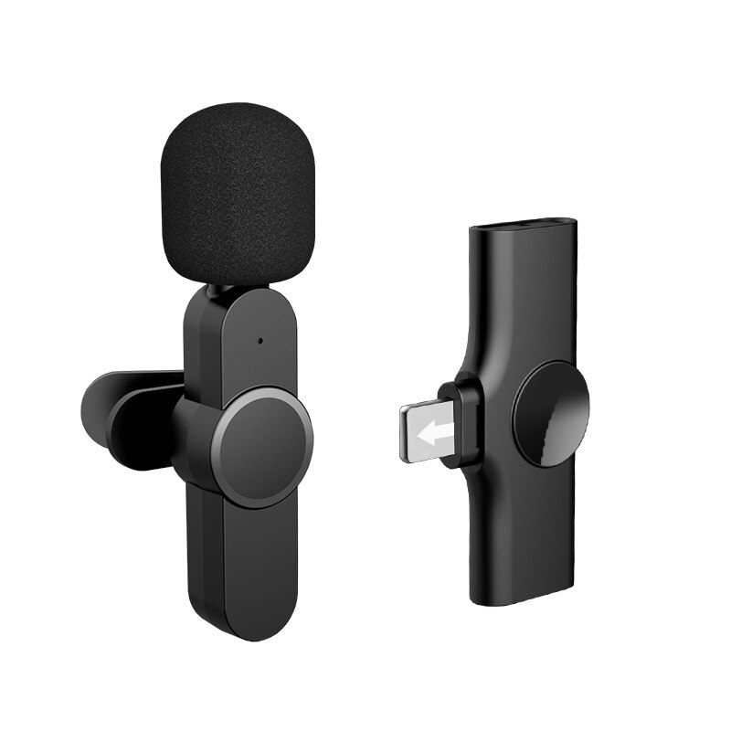 Aibevi Wireless Microphone 2.4GHz Mini Lavalier Mic Noise reduction Interview Mic for iOS for Type-C Smartphone Recording: for IOS