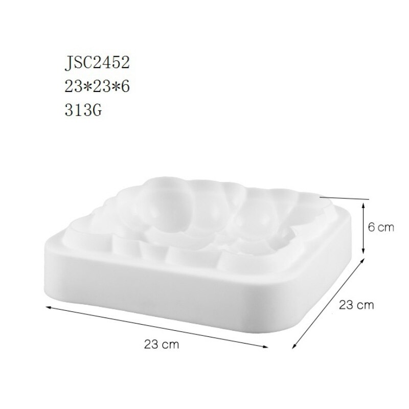 17 siliconen moussevormen, meerdere vormen witte cake, 3d vormen, hartvormige franse dessertbakvormen, taartdecoratiegereedschap: Jsc 2452
