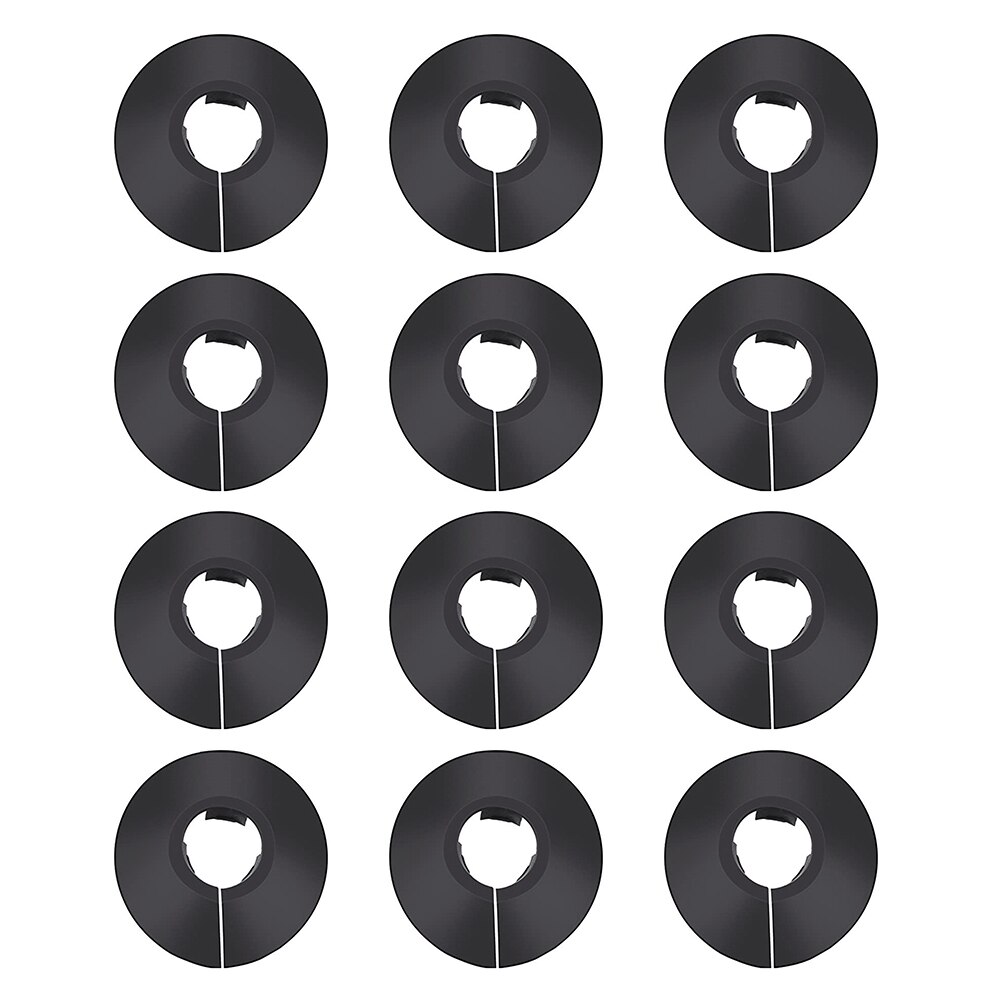 12pcs Pipe Cover Decoration Water Pipe Wall Cover Plastic Radiator Pipe Cover: Black