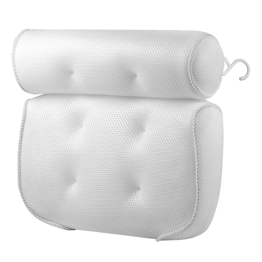 3D Mesh Spa Antislip Cushioned Bad Spa Kussen Bad Head Rest Kussen Met Zuignappen Voor Hals en Terug Badkamer Supply: Default Title