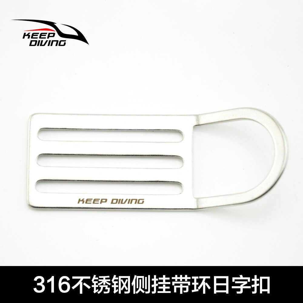 Keep Diving 316 Stainless Steel Scuba Diving Belt with D-ring Webbing Strap Keeper Ring Holder Wing BCD Accessories