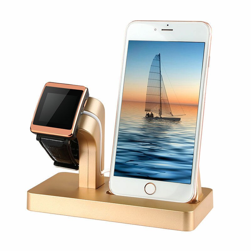 Brand For Apple Watch Airpods iPhone Charging Dock Station Charger Holder Stand 3in1: Gold