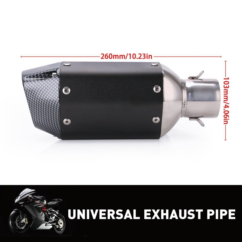 Motorcycle exhaust pipe muffler 38-51mm universal short modified exhaust pipe silencer