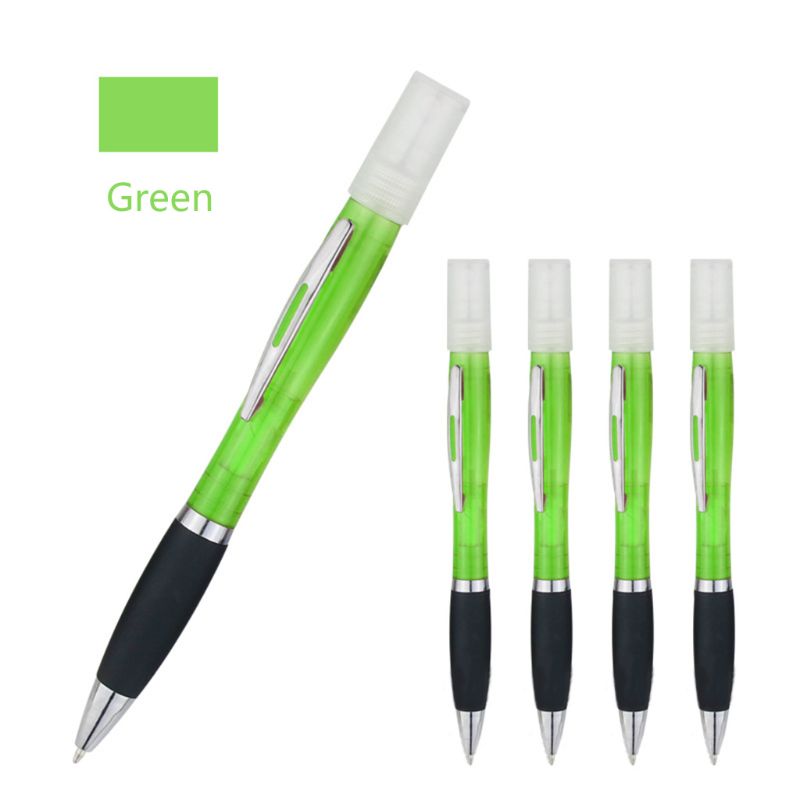 5 uds. De bolígrafo en espray, bolígrafo desinfectante de plástico, Mini botella de Perfume portátil de viaje: green