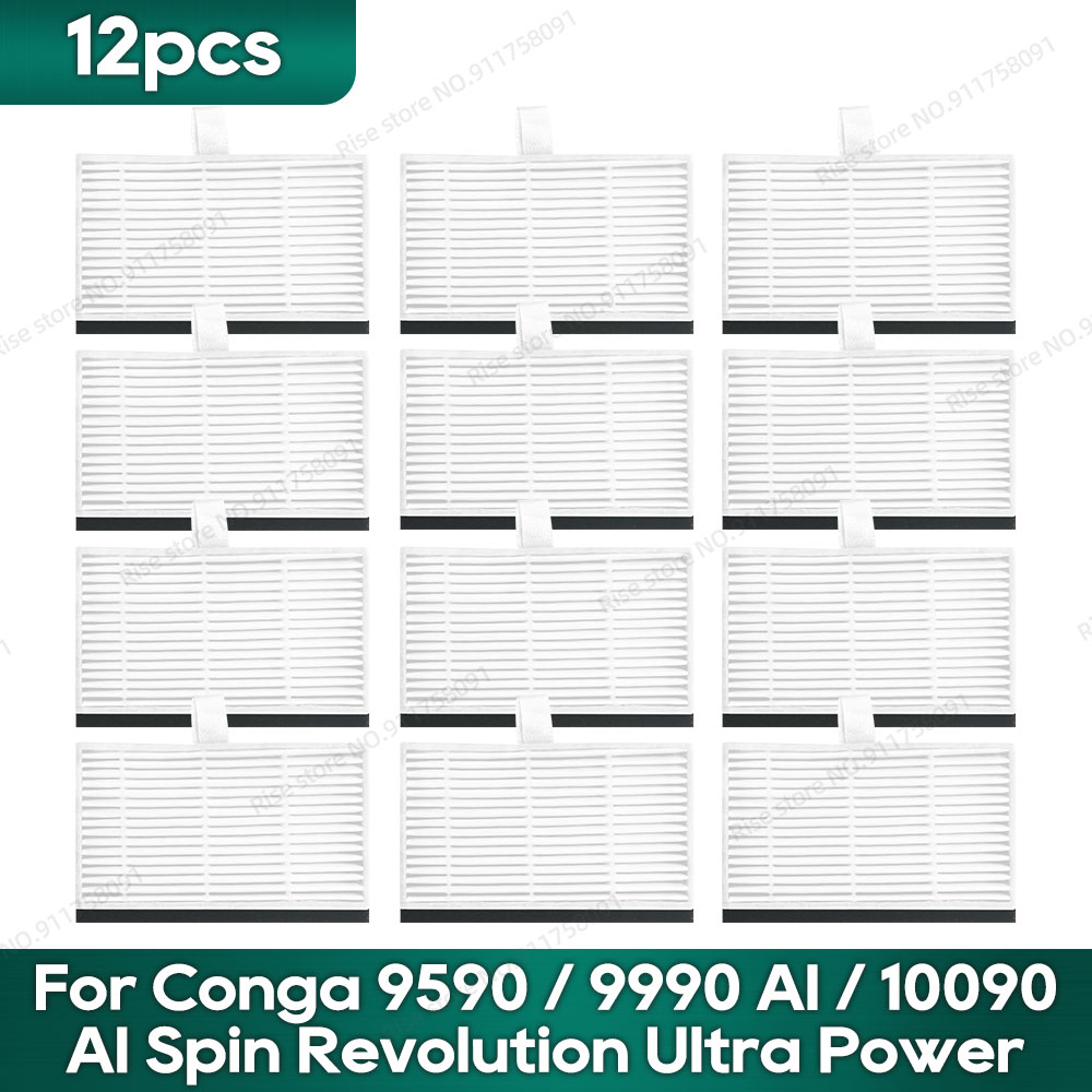 Compatible para Cecotec Conga 9590 9990 AI 10090 AI Spin Revolution Ultra Power Home recambios: Filtro Hepa, Cepillo Principal, Bolsa para Polvo: Naranja