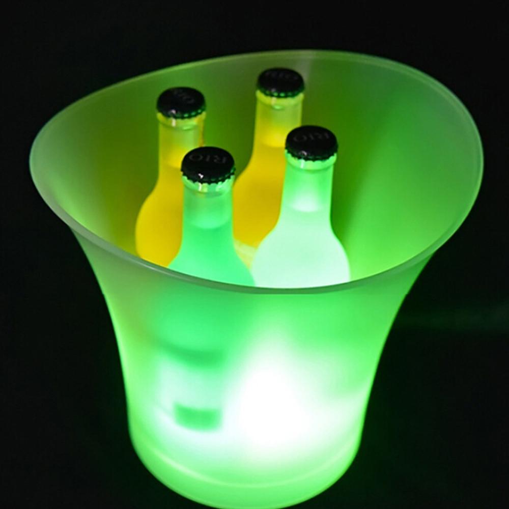 5L RGB LED cubo de hielo Bar Nightclubs champán cerveza vino congelar cubo cóctel vino bebida beber Accesorios: Green
