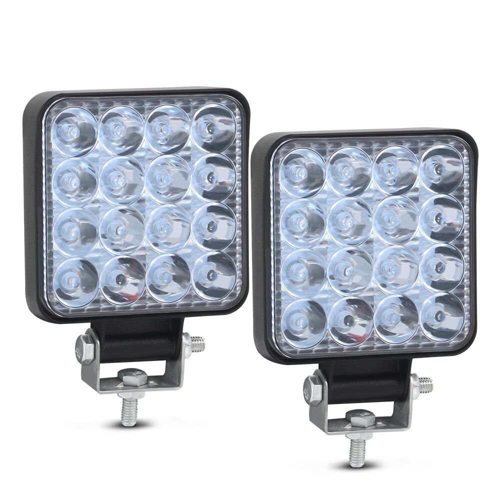 Mini Offroad Led Bar 12V 24V Vierkante Led Verlichting Voor Auto Truct Boot Atv Suv 4X4 Tractor 42W 48W Spots Led Light Bar Wit