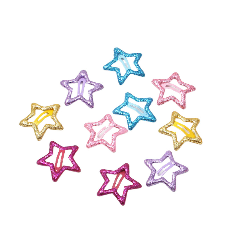 5Pcs/lot Cute Dog Hairpin Colorful Bone Shape Hairpin Pet Small Dogs Hair Clips for Chihuahua Pug Grooming Dog Accessories: Shiny Stars