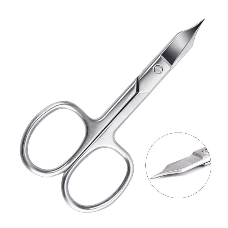 Stainless Steel Curved Nail Scissors Manicure Pedicure Grooming Tool Scissors for Finger &amp; Toe Nail Care 27RC: Butterfly cut straig