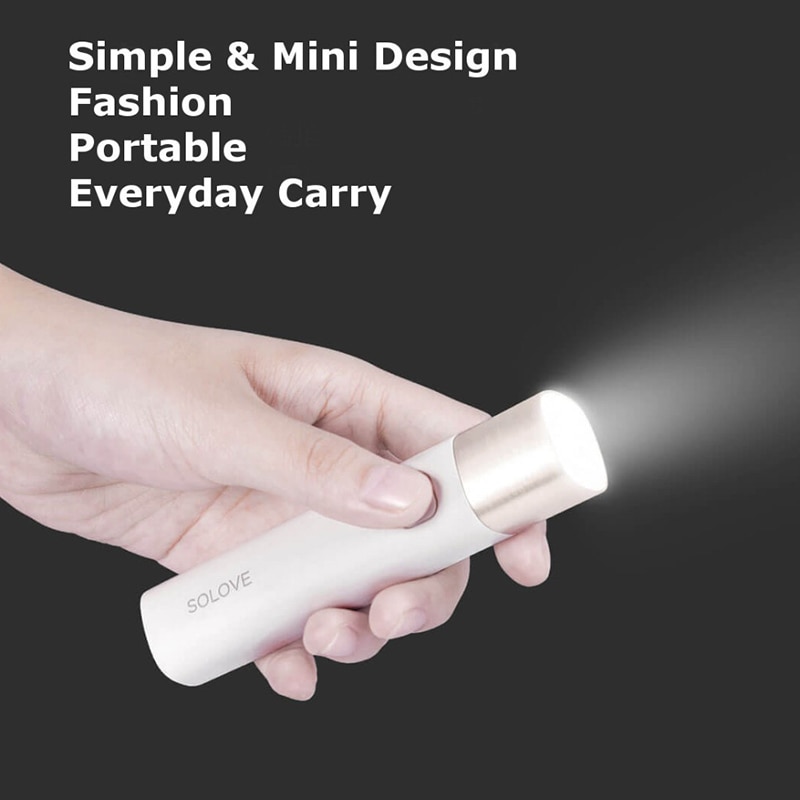 SOLOVE X3S 3000mAh Power Bank USB Rechargeable Brightness EDC Flashlight Portable Mini LED Torch for Outdoor Bike Power