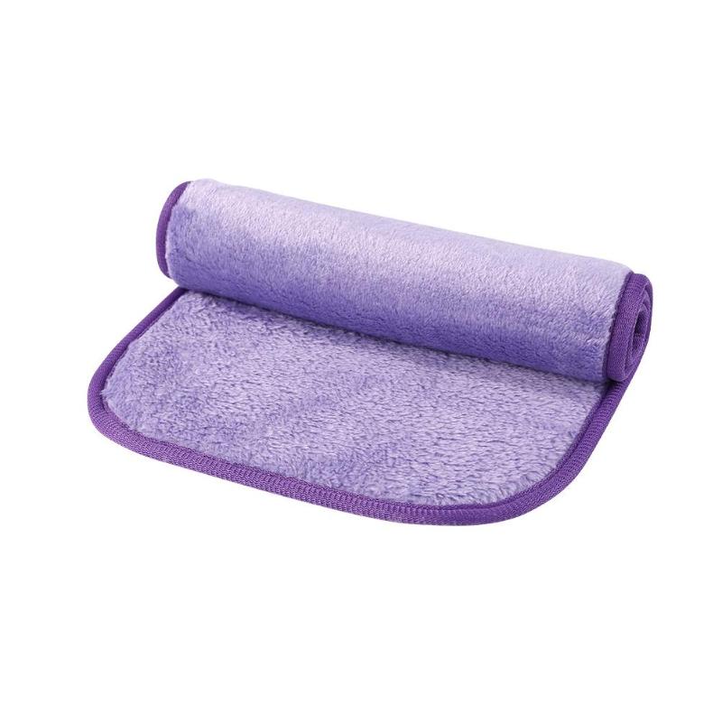 Chemical-free Cosmetics Makeup Remover Face Cloths Soft Cleaning Towel Microfiber Cloth Pad Reusable Wipe Cloth Face Care Facial: Purple 