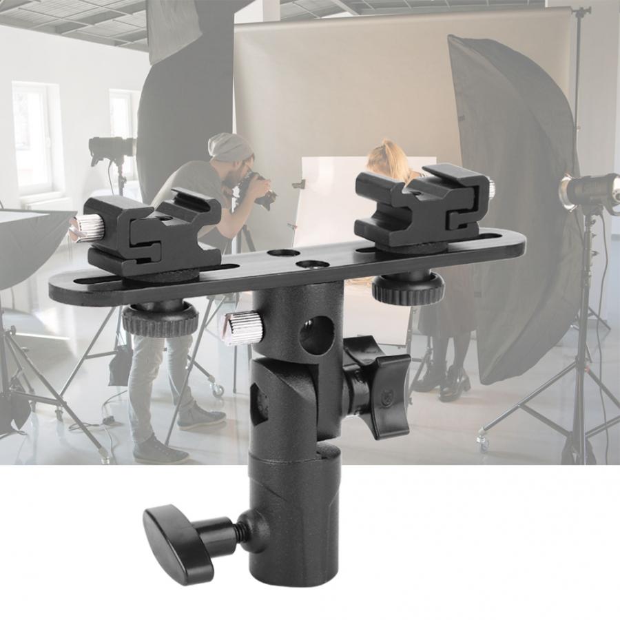 Support photo Acouto double chaussures chaudes Flash support de support de lampe pour caméra vidéo caméscope support de photographie