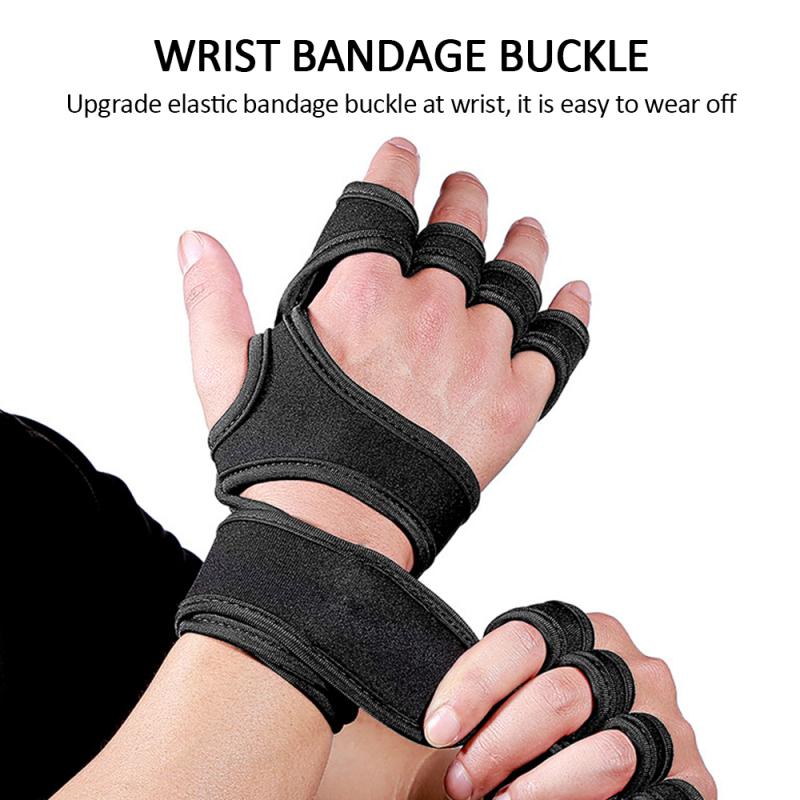 Men Women Weightlifting Breathable Gloves Pressurized Non-slip Half-finger Glove Fitness Cycling Sport Wear-resistant Hand Cover
