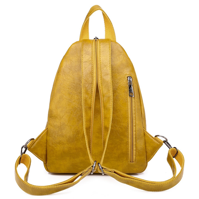 Vintage Women Backpack for Ladies Travel Back Bag Chest Shoulder Bag Good Oil Wax PU Leather Female Backbag Mochila