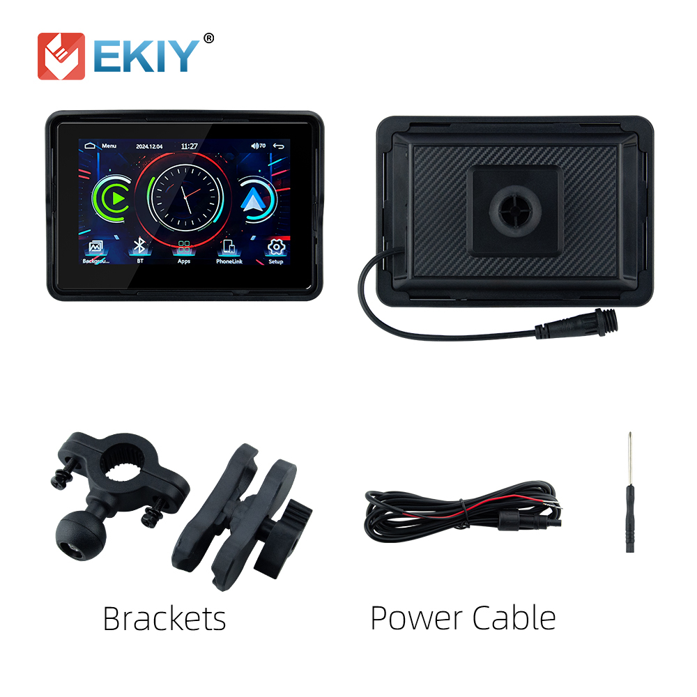 EKIY 5.0 calowy ekran nawigacji GPS robić motocykli Przenośny cyfrowy płyta motocyklowy Bezprzewodowy CarPlay Moto android automatyczny: Default Title