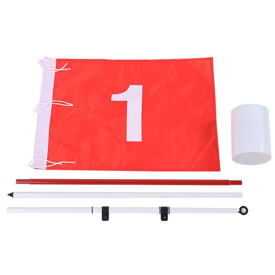 Golf Hole Pole Cup Flag Stick 186cm 3 Sections Golf Putting Green Flagstick Golf Flag Flagpole Golf Hole Golf Training Equipment: Default Title