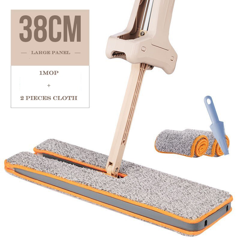 Handheld dupla-face plana mop mão-livre lavagem microfibra limpeza piso suprimentos 360 ° rotação ajustável ferramentas de limpeza do agregado familiar: 2pcs mop cloth