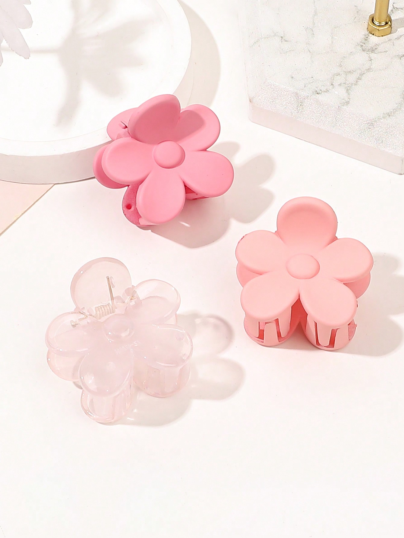 Pinza pequeña para el pelo para niña y mujer, pasador de sujeción fuerte, accesorios para el cabello, color rosa, 3 piezas