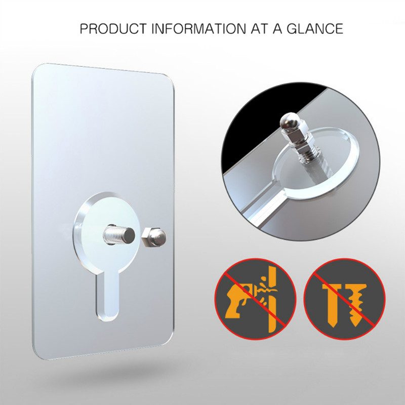 Praktische 2 stuks PVC lijm nagels muur poster Non-trace stok Muur Haak duurzaam transparant sterke lijm schroef Muur nail